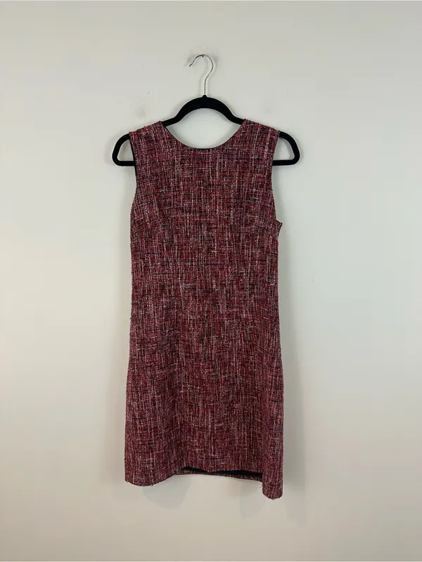 Adam Lippes Collective Red Tweed Sheath Dress Size 6 Women's - Image 2