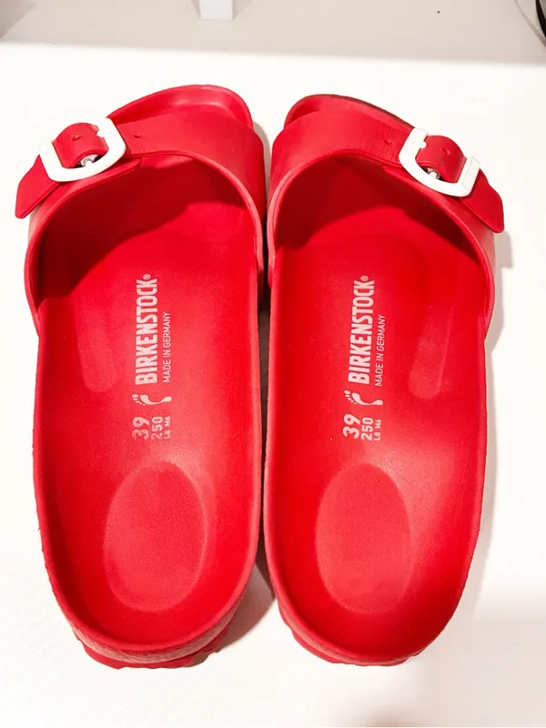 Birkenstock Red Madrid EVA Limited Edition Sandal Single Buckle Size 8 - Image 4