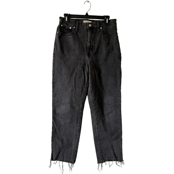 Madewell The Perfect Vintage Straight Jeans gray raw hem Size 29 DRM - Image 2