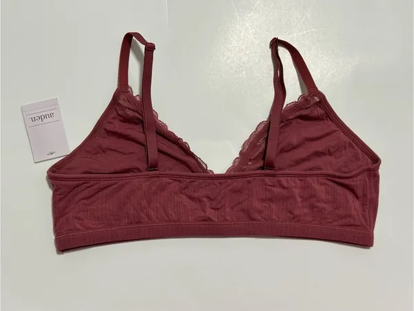 Auden Lace-Trim Bralette in Burgundy - Image 3