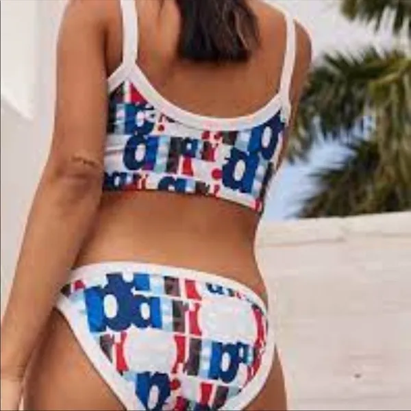 ✨ Aerie Pop Longline Red White & Blue Logo Bikini Bottom✨ - Image 2