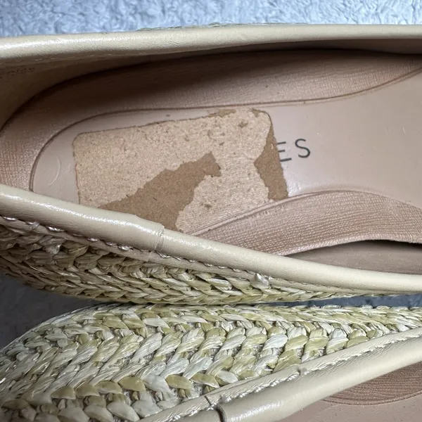 Aerosoles Women's Raffia Woven Kitten Heel Pumps Pointed Toe Natural Beige 8M‎ - Image 10