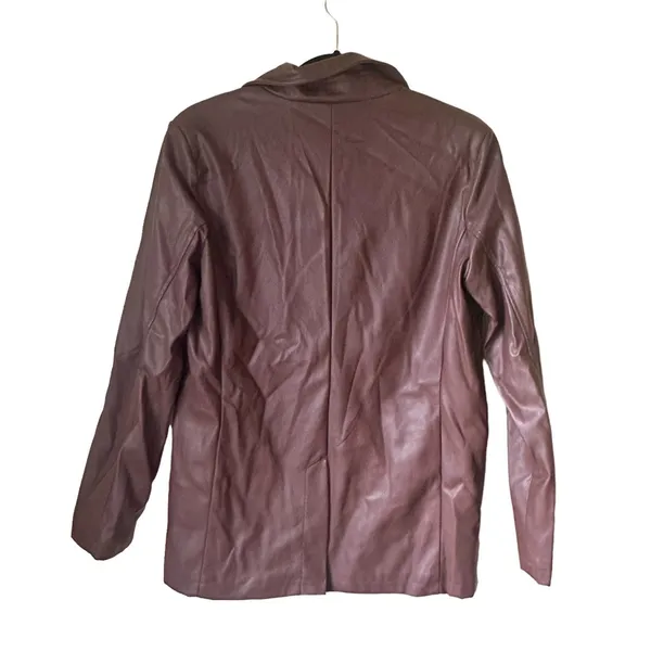 AND NOW THIS Faux Leather Oversized Blazer NWT‎ Sz Small - Image 2