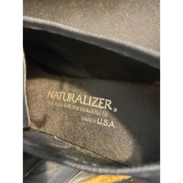 Naturalizer Wedge Oxford Vintage Navy Blue Crepe Sole Leather 8.5B Dark Academia - Image 7