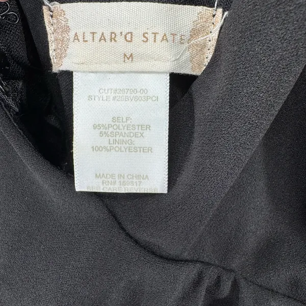 Altar'd State Black halter open back ruffle tiered Mini Dress M flirty dance - Image 11