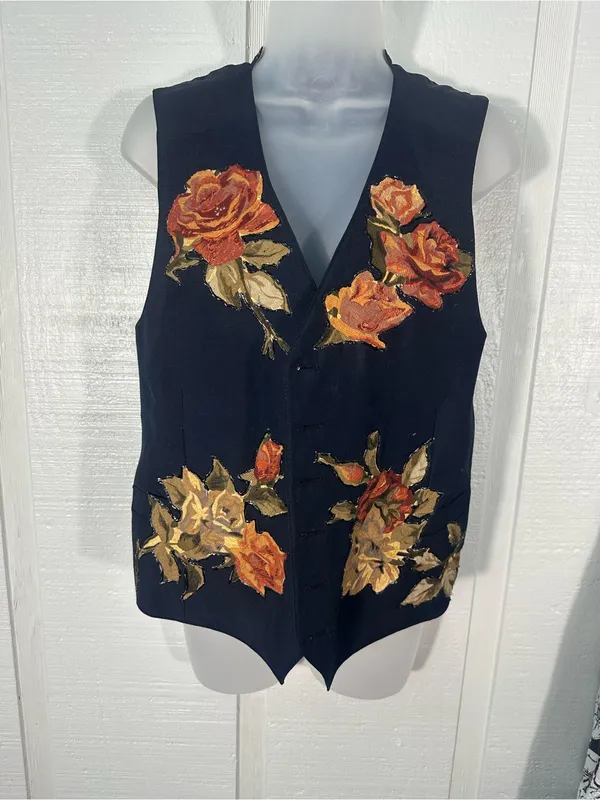 Vintage 1980s Women’s Painted Vest No Size EUC - Image 3
