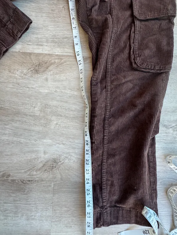 Free People Tahiti Cargo Corduroy Pants Size small Brown Drawstring - Image 6