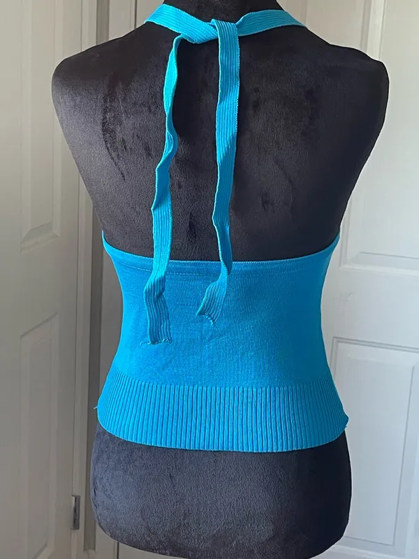 Body By Michelle Ribbed Tie Neck Halter Top - Image 2