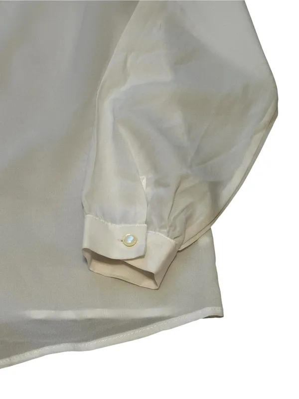 Vintage White Victorian Blouse Ruffle Front Lace Collar Feminine CottageCore - Image 3