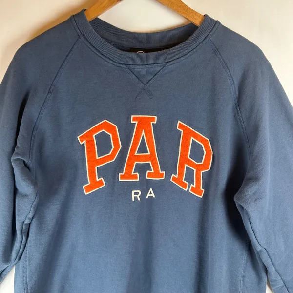 By Parra Womens Blue Orange Educational Crewneck Sweatshirt Large - Image 6