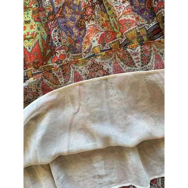 Brooks‎ Brothers Red Fleece Dress Women 12 Multicolor Floral Mini Preppy Boho - Image 9