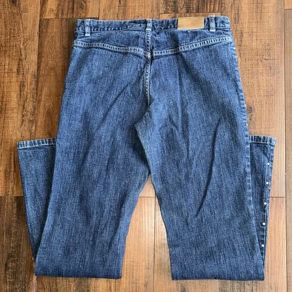 Vintage Tommy Hilfiger Bootcut Jeans Size 8 Dark Blue Y2K - Image 14