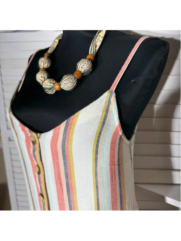 Vintage Y2K RipCurl babydoll mini dress striped festival boho coastal cowgirl S - Image 6