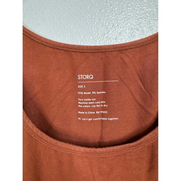 Storq Maternity Tank Top Rust Orange Terracotta Modal‎ Spandex Scoop Neck Size 3 - Image 3