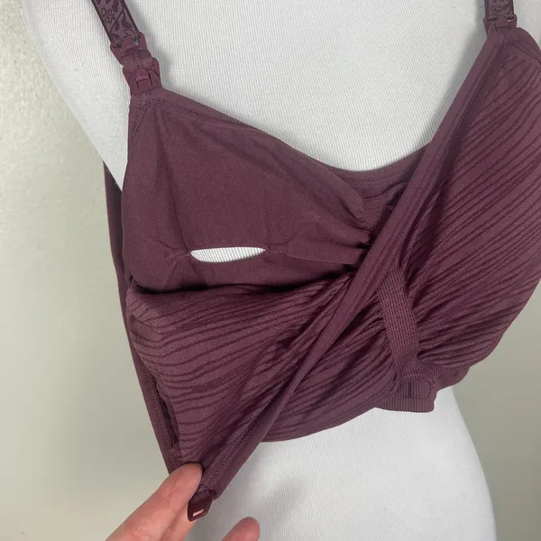 Kindred Bravely Nursing Bra Womens Large Purple Wireless Lined Back Closure L‎ - Image 9