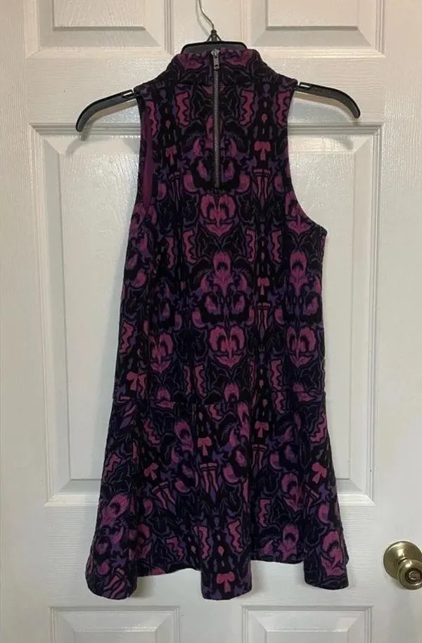 Free People Amelia Mock Neck Drop Waist Dress Sleeveless Boho Size XS - Image 2