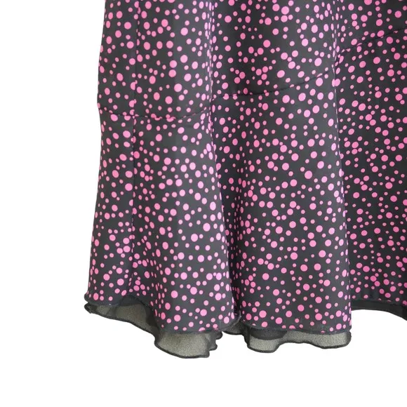 Vintage Pink Polka Dot Maxi Skirt Long A-Line High Waist Elastic Boho‎ Grunge - Image 5