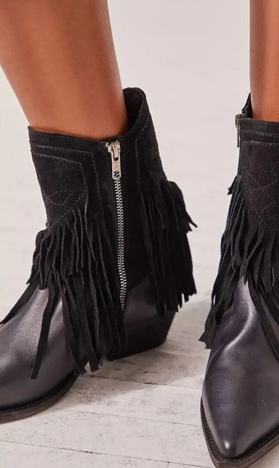 🆕 Free People | Lawless Fringe Western Boot | Black | Size: 8.5 - Image 9