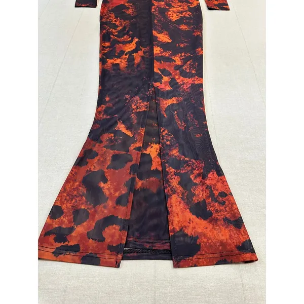 NWOT MURCI | LEAENA Deep Scoop Maxi Dress Mesh in‎ Hot Leopard | Women's Size 2 - Image 4