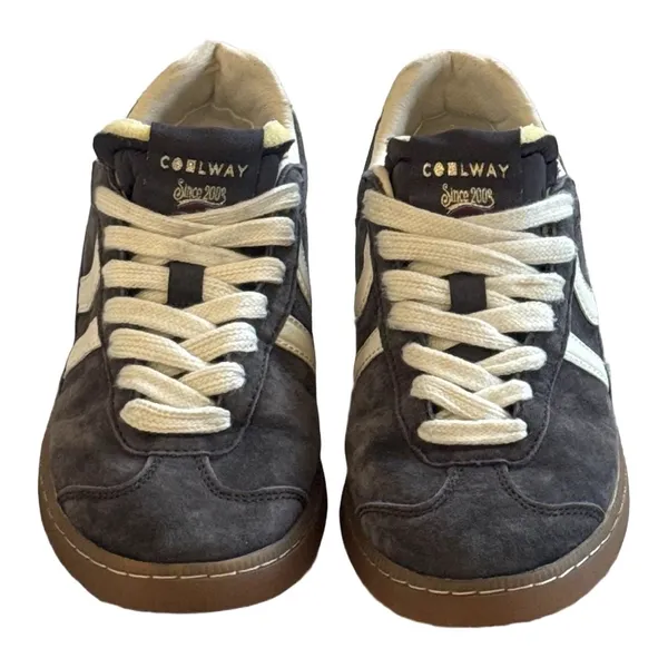Coolway Duck Charcoal Grey Retro Suede Gum Sole Sneakers Women 6 Gorpcore - Image 4