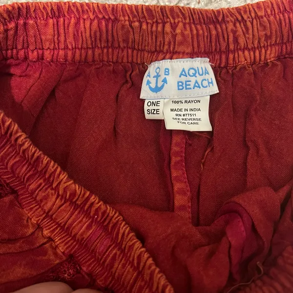 Boho open Leg beach pants Red - Image 4
