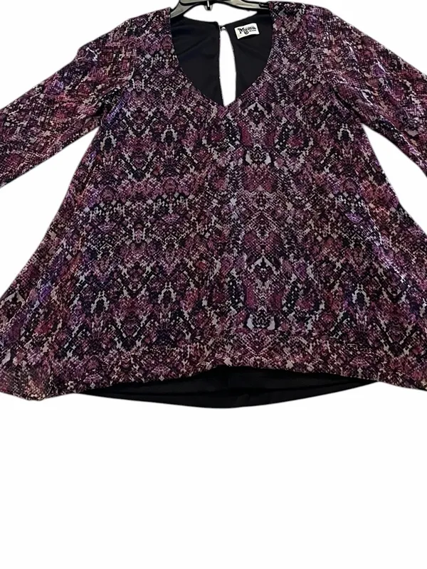 Show Me Your Mumu Snake Print Mini Purple Dress Boho Flowy Bell Sleeve M - Image 5