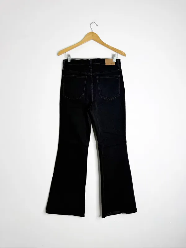 Madewell The Perfect Vintage Flare Jeans Size 28 Black Denim NF379 - Image 4