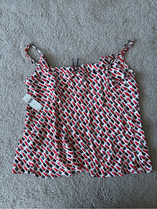 Anthropologie by Anthropologie Silky lipstick Cowl-Neck Tank Top size xl NWT - Image 8