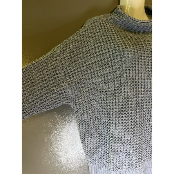 American Eagle Outfitters Sweater Womens XL Gray Waffle Knit Mock Neck Pullover - Image 5