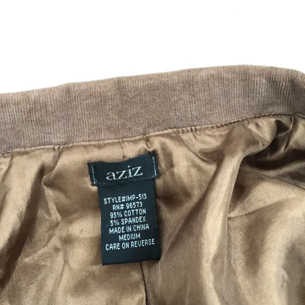 2000s Y2K Unique Brown velvet corduroy blazer jacket embroidered flower patch on the lapel - Image 3