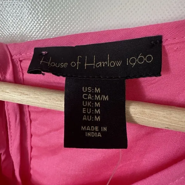 House of Harlow 1960 Dress M Pink Short Flutter Sleeve Babydoll Boho Prairie - Image 3