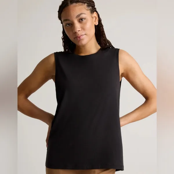 Quince Women’s Cotton Modal Muscle Tank in Black Size S - Image 4