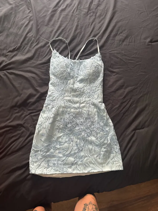 Light blue floral mini dress #homecoming - Image 2
