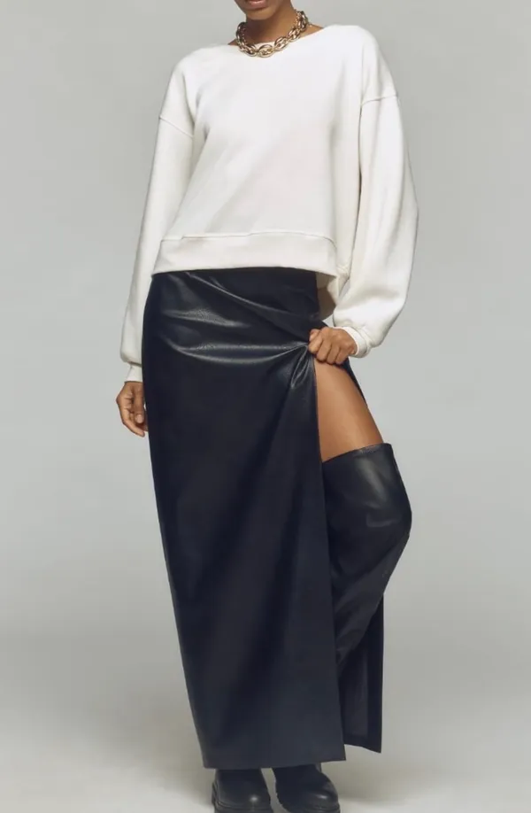 Anthropologie Maeve Bow-Back Oversized Sweatshirt, Size M - Image 3