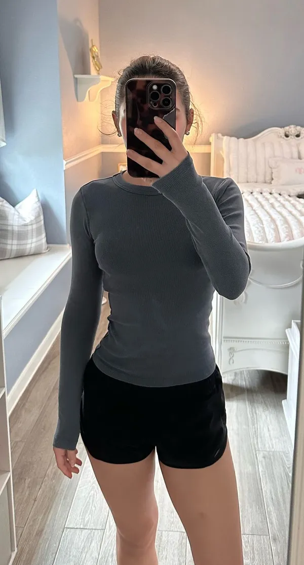 ZARA blue long sleeve top - Image 3