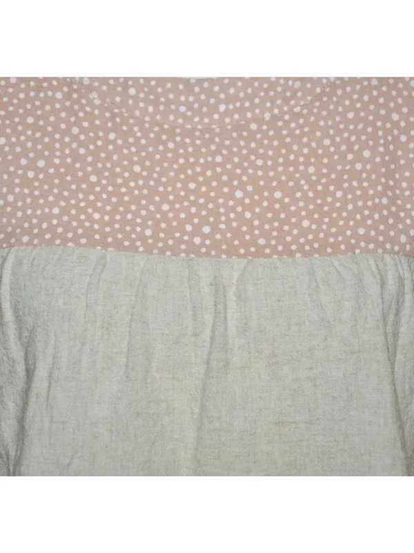 Entro Beige Pink Cap Sleeve Tiered Top Size S Striped Polka Dots Shabby Chic - Image 4