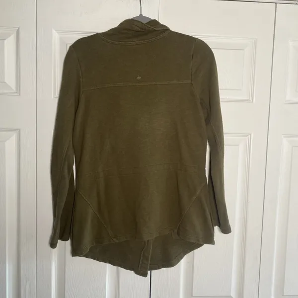 Prana Breathe Jacket Womens Size‎ S Olive Green Organic Cotton Zip Up Utility - Image 6