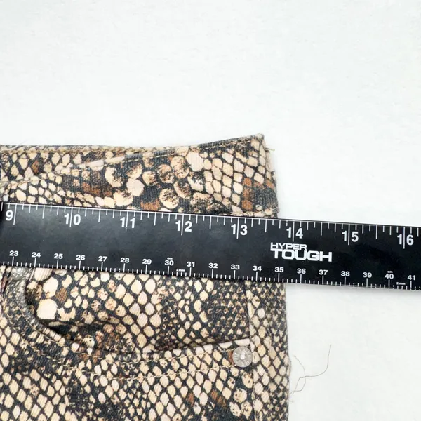 Free People We The Free Snakeskin Skinny Jeans Womens Size 28 Brown Animal Print - Image 4