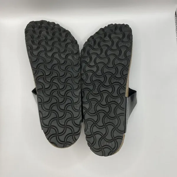Birkenstock Black Faux Patent Leather Gizeh Sandals Made in Germany Sz EU 37 W6‎ - Image 9