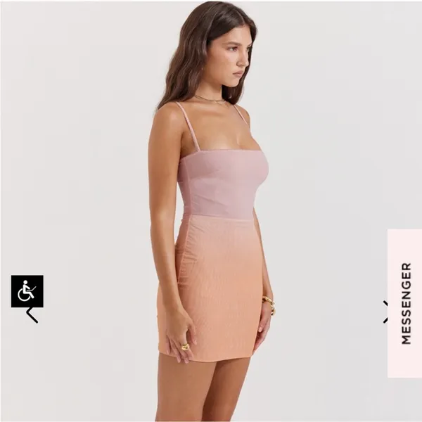 NEW House of CB DEVA OMBRE MINI tank mesh dress S - Image 3