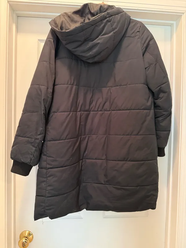 American Eagle Outfitters Black Long Puffer Coat with Hood - Image 2