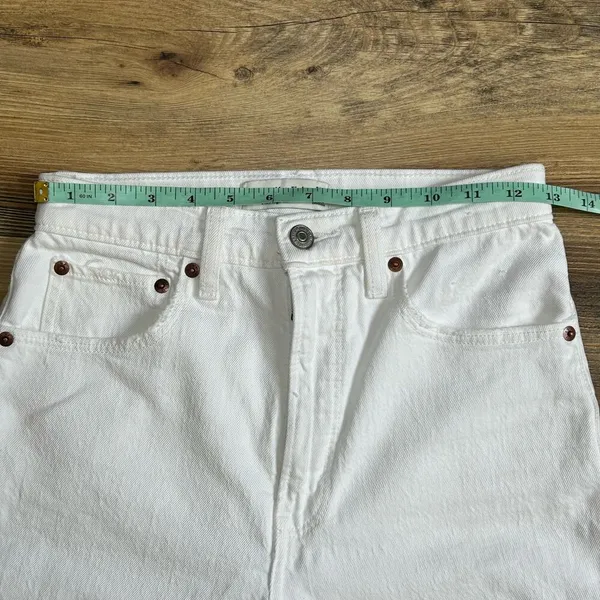 Abercrombie & Fitch Jeans The Ankle Straight Ultra High Rise White Denim 26 2 S - Image 8