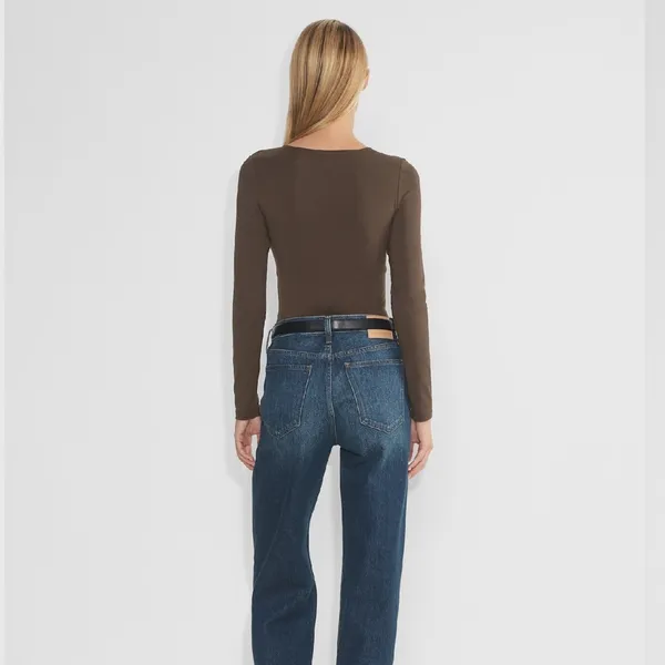 Babaton Contour Crew Long sleeves tan Bodysuit size small - Image 2