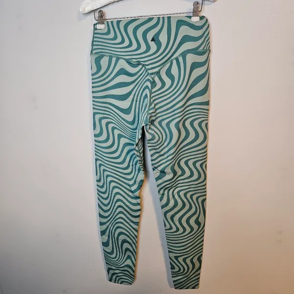 Vitality Womens Leggings Habitat Green Wave Workout Athletic Large - Image 4