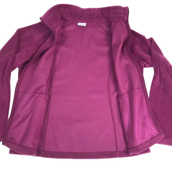 COLUMBIA Pile Fleece Jacket Women XL Purple Full Zip Gorpcore Outdoor Travel Y2K - Image 7