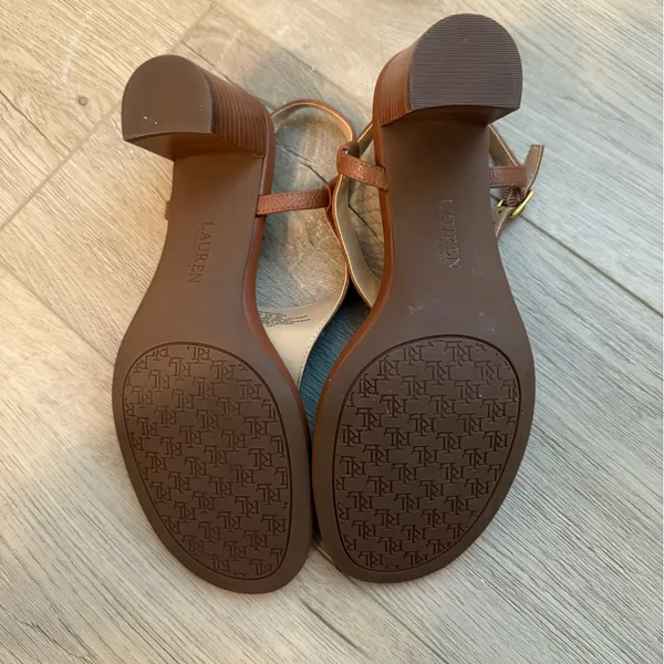 Lauren Ralph Lauren Tan Leather Sandals NWT 8.5 - Image 2