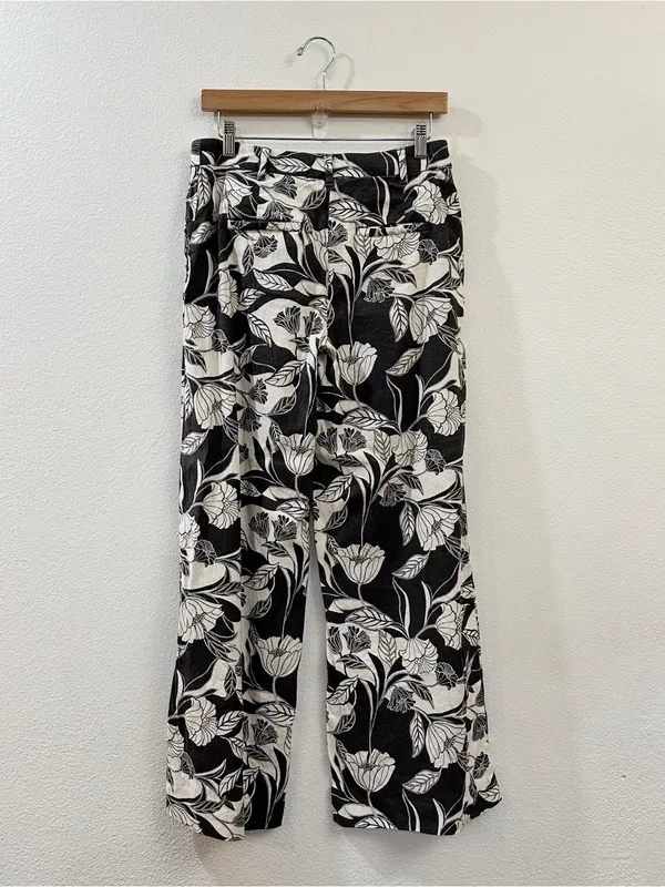 Anthropologie Maeve Womens Floral‎ Linen Blend Wide Leg Pants Size 2 - Image 5