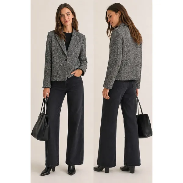 Anthropology Avec Les Filles Women's Tweed Jacket Size S - Image 2