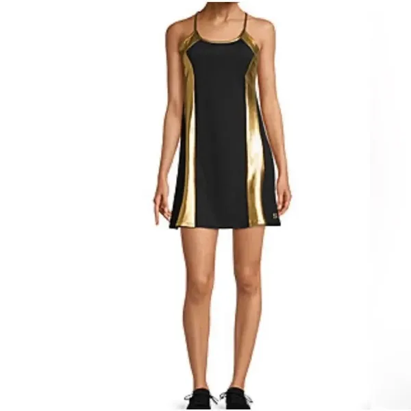 Sports Illustrated gold & black M racerback tennis dress - Image 3