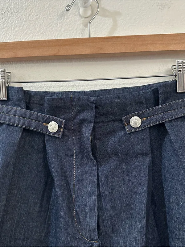 Zara Women's High Rise Paperbag with Belt Loops Denim Shorts Size XS NWT - Image 3